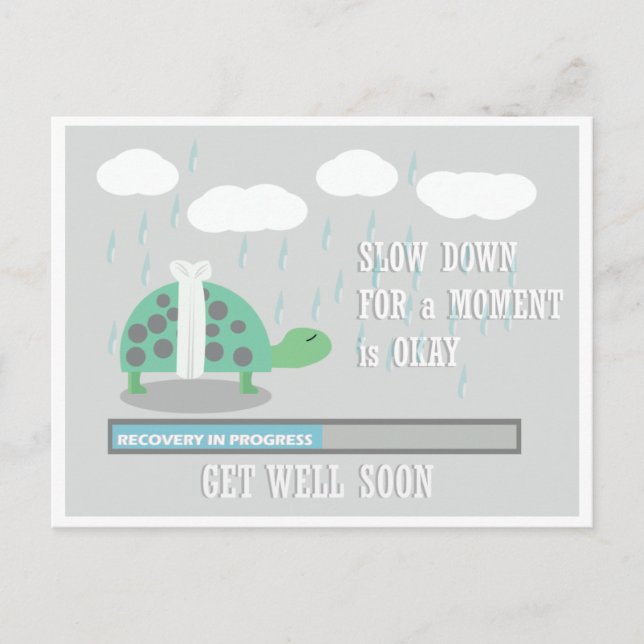 Greeting cards Get well Soon Turtle Cartoon (Front)
