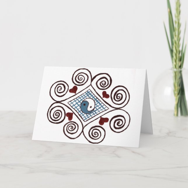 Greeting Cards ying yang swirl design (Front)