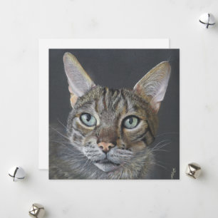 Greeting Cat Bengal Cat Fine Art blank Holiday Card