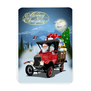 Greeting Christmas Card Magnet