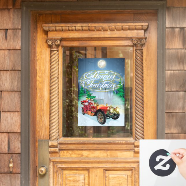 Greeting Christmas card Window Cling (Home Door)