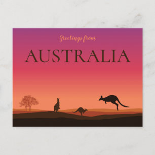 Greeting from Austrailia Postcard Kangaroos