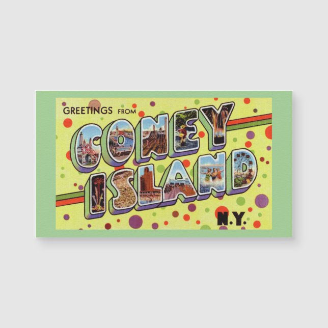 Greeting From CONEY ISLAND New York  Magnetic Card (Front)