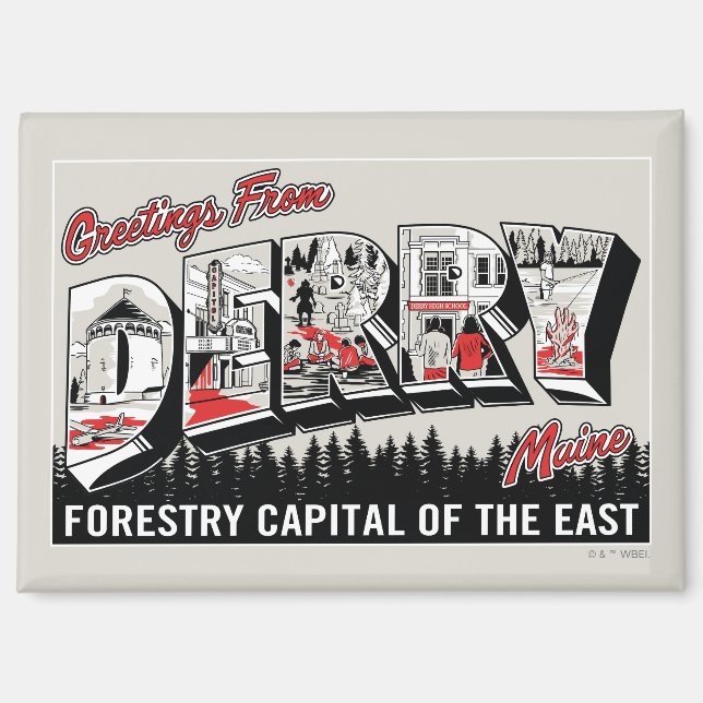 Greeting From Derry Maine Magnet (Front)