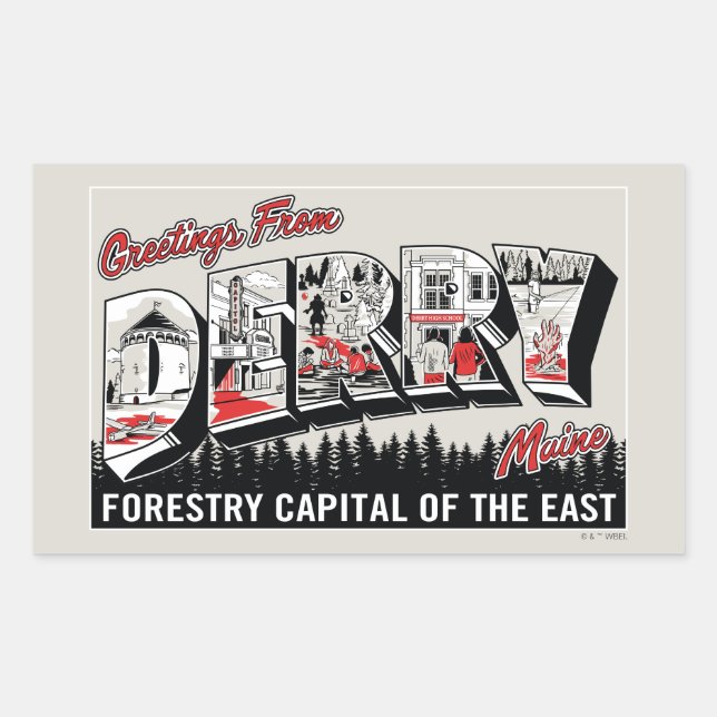 Greeting From Derry Maine Sticker (Front)