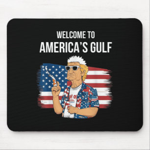 Greeting From The Gulf Beach Of America Patriotic Mouse Pad