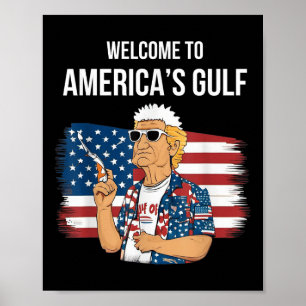 Greeting From The Gulf Beach Of America Patriotic  Poster