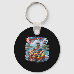 Greeting From The Gulf Of Usa America Trump Keychain