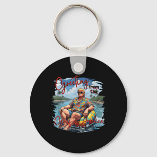 Greeting From The Gulf Of Usa America Trump Patrio Keychain