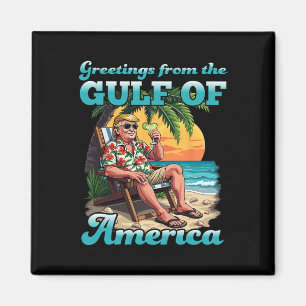 Greeting From The Patriotic Gulf Of Usa America Re Magnet