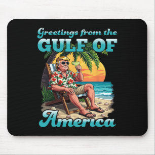 Greeting From The Patriotic Gulf Of Usa America Re Mouse Pad