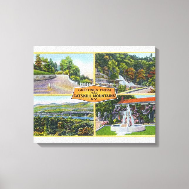 Greeting From with Scenic Views Canvas Print (Front)