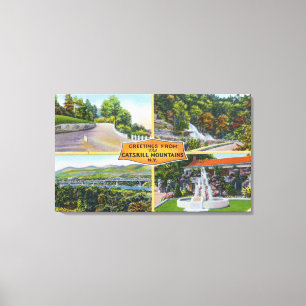 Greeting From with Scenic Views Canvas Print