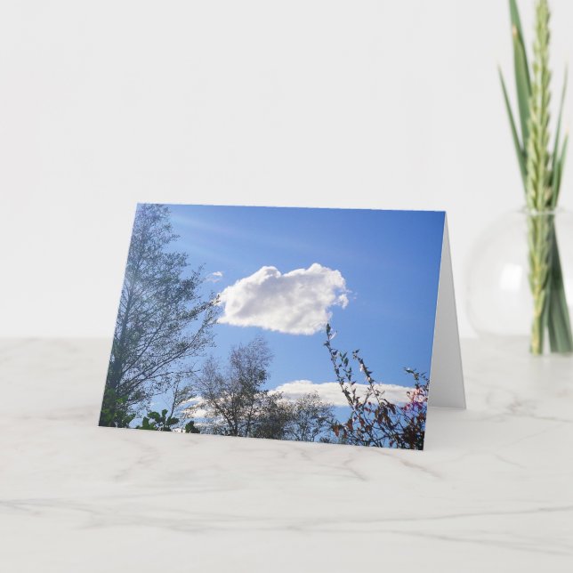 Greeting map fair weather clouds, in blank card (Front)