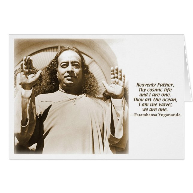 Greeting/Note card. Affirmation by Yogananda (Front Horizontal)