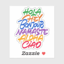 Greeting on different languages: Hey, hola, aloha