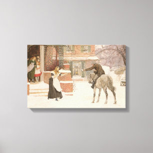 Greeting the Postman by Robert Walker Macbeth Canvas Print