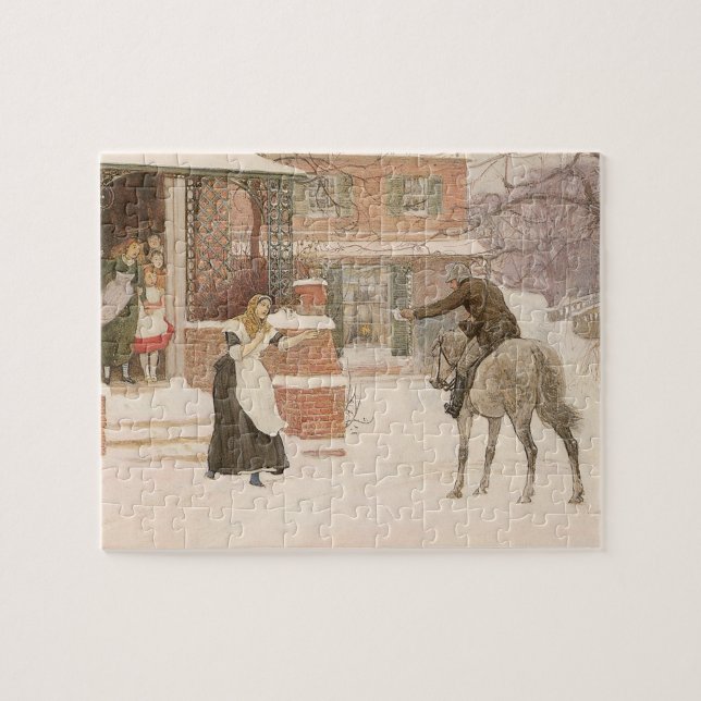 Greeting the Postman by Robert Walker Macbeth Jigsaw Puzzle (Horizontal)