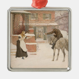 Greeting the Postman by Robert Walker Macbeth Metal Ornament