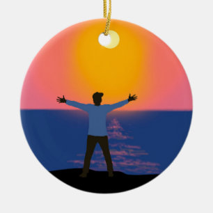 Greeting to the Sun Ceramic Ornament