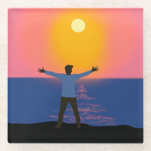 Greeting to the Sun   Glass Coaster