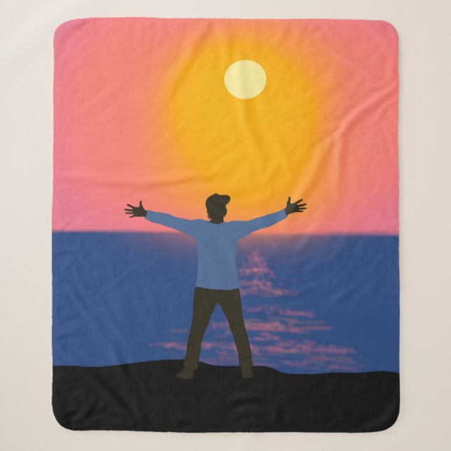 Greeting to the Sun  Sherpa Blanket (Front)
