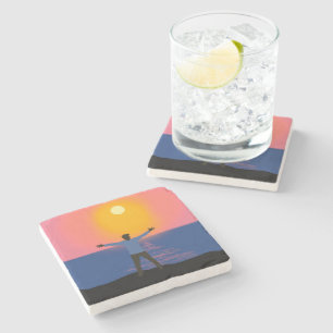 Greeting to the Sun    Stone Coaster