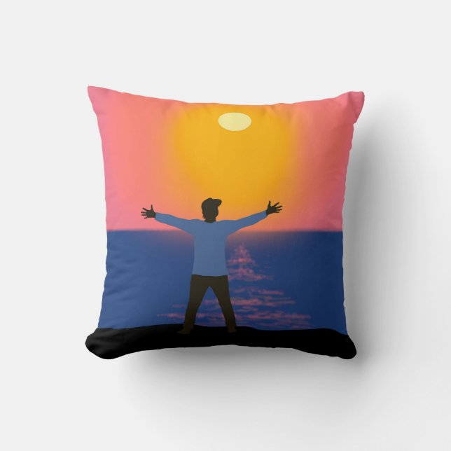 Greeting to the Sun  Throw Pillow (Front)