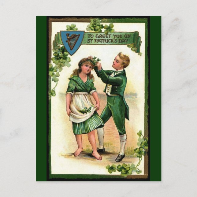 Greeting You on St Paddy's Day Postcard (Front)