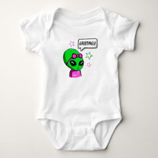 Greetings Alien Baby Girl Bodysuit