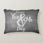 Greetings anniversary in chalkboard look accent pillow<br><div class="desc">Greetings anniversary in chalkboard look</div>