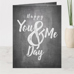 Greetings anniversary in chalkboard look card