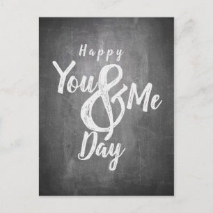 Greetings anniversary in chalkboard look holiday postcard