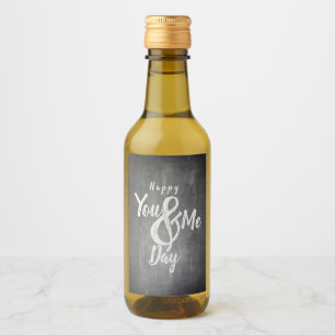 Greetings anniversary in chalkboard look wine label