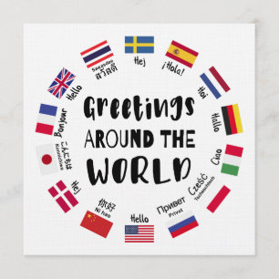 Greetings around the world, Hello in all languages Invitation