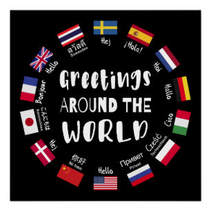 Greetings around the world, Hello in all languages Poster