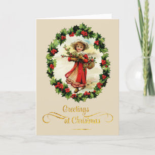 Greetings At Christmas Card