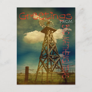 Greetings Bud Mathews Texas Postcard