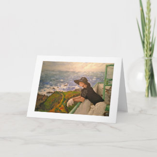 Greetings Card - "On A Balcony" - Burgh Island