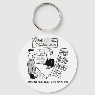 Greetings Card Shop Cartoon. Funny Keychain