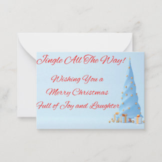 Greetings card with the words Jingle all the way,