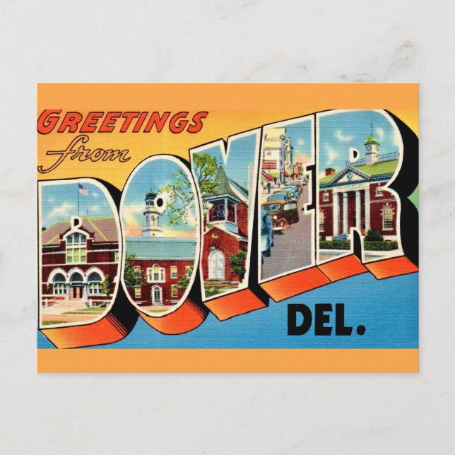 Greetings Dover Delaware  Postcard (Front)