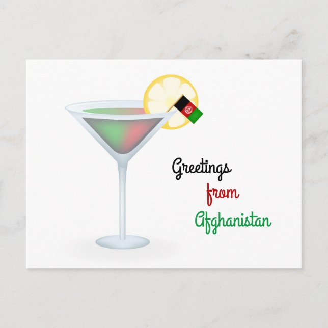 Greetings From Afghanistan Cocktail Holiday Card (Front)