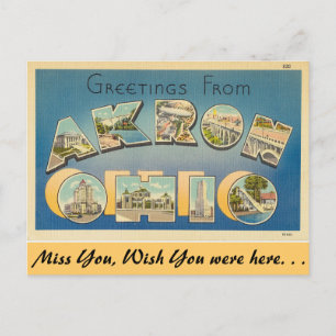Greetings from Akron Postcard