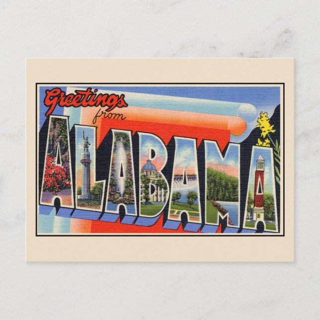 Greetings from Alabama Large Letter Postcard (Front)
