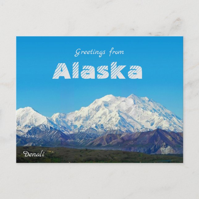 Greetings from Alaska Denali Post Card Scenic (Front)