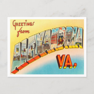 Greetings from Alexandria, Virginia Vintage Travel Postcard