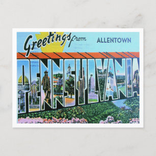 Greetings from Allentown, Pennsylvania Travel Postcard