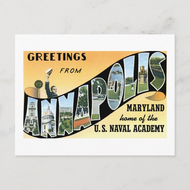 Greetings from Annapolis, MD, Home of Naval Academ Postcard (Front)