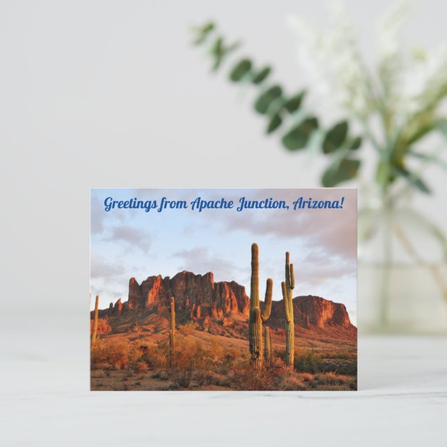 Greetings From Apache Junction, Arizona Postcard (Standing Front)